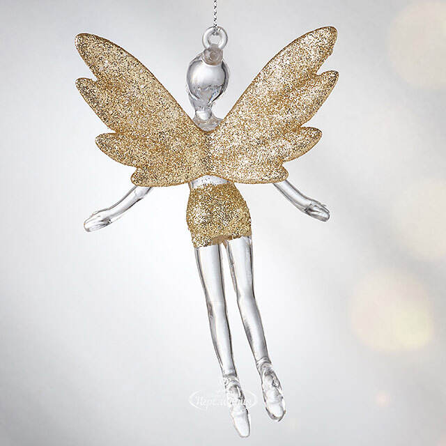 Елочная игрушка Фея Донна-Белла с золотыми крыльями 12 см, 2 шт, подвеска Koopman