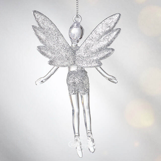 Елочная игрушка Фея Донна-Белла с серебряными крыльями 12 см, 2 шт, подвеска Koopman