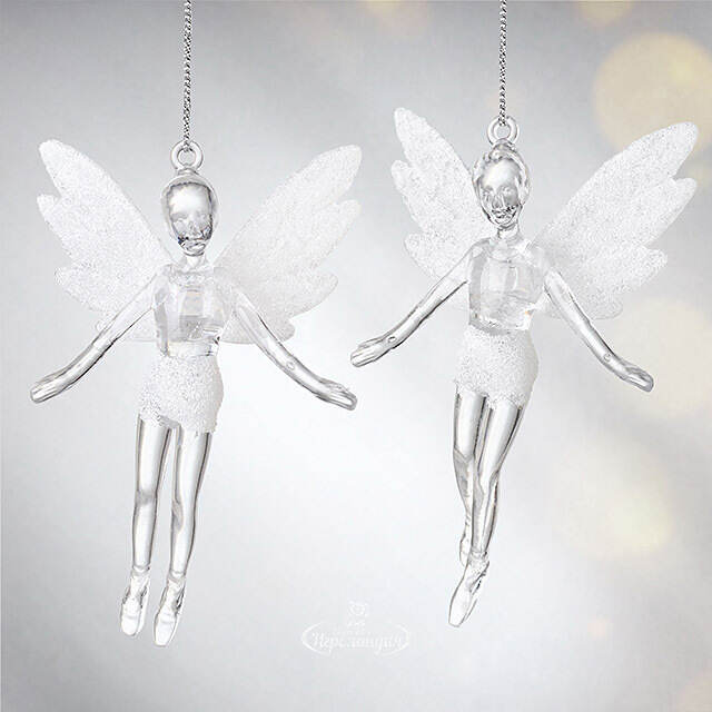 Елочная игрушка Фея Донна-Белла с белыми крыльями 12 см, 2 шт, подвеска Koopman