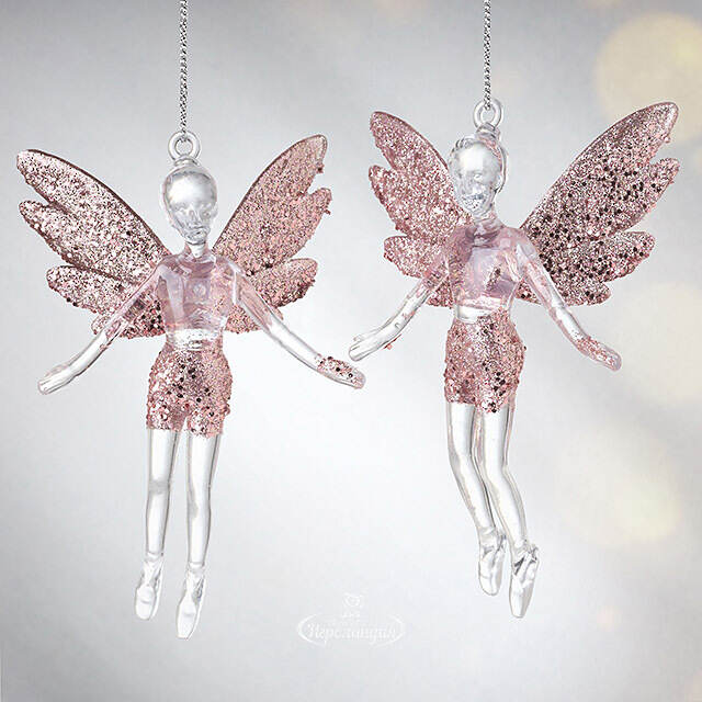 Елочная игрушка Фея Донна-Белла с розовыми крыльями 12 см, 2 шт, подвеска Koopman