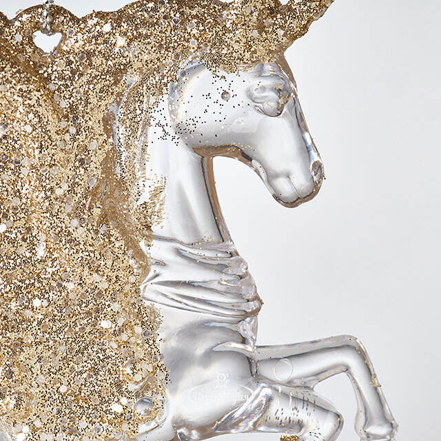 Елочная игрушка Единорог Ганэль с золотыми крыльями 15 см, 2 шт, подвеска Koopman