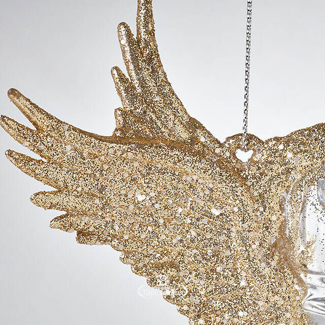 Елочная игрушка Единорог Ганэль с золотыми крыльями 15 см, 2 шт, подвеска Koopman