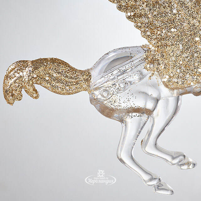 Елочная игрушка Единорог Ганэль с золотыми крыльями 15 см, 2 шт, подвеска Koopman