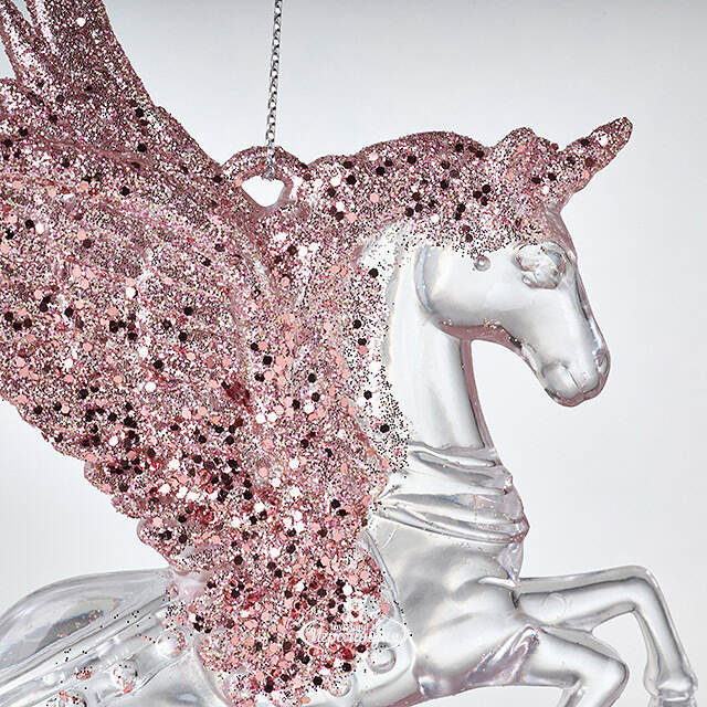Елочная игрушка Единорог Ганэль с розовыми крыльями 15 см, 2 шт, подвеска Koopman