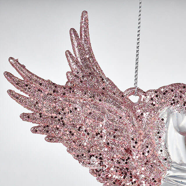 Елочная игрушка Единорог Ганэль с розовыми крыльями 15 см, 2 шт, подвеска Koopman