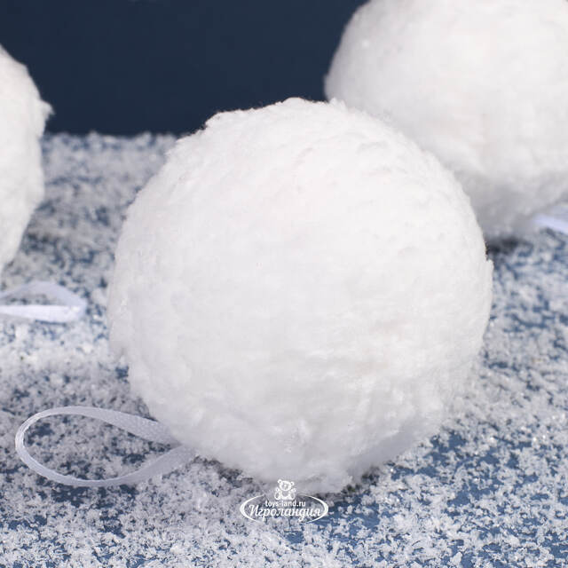Набор елочных шаров Fluffy Snowballs 6 см, 4 шт Koopman