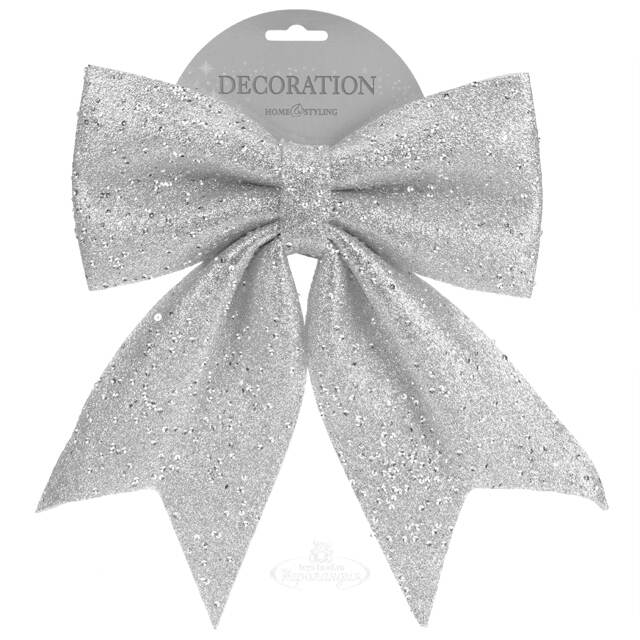 Бантик Серебристые Блестки 29*23 см Koopman