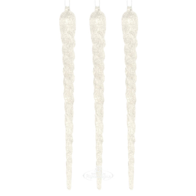 Набор елочных игрушек Сосульки Flecha de hielo 23 см, белые, 3 шт, подвеска Koopman