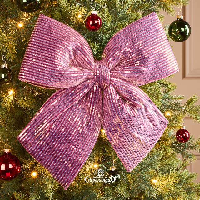 Бант на елку Splendente 40*36 см, розовый Koopman