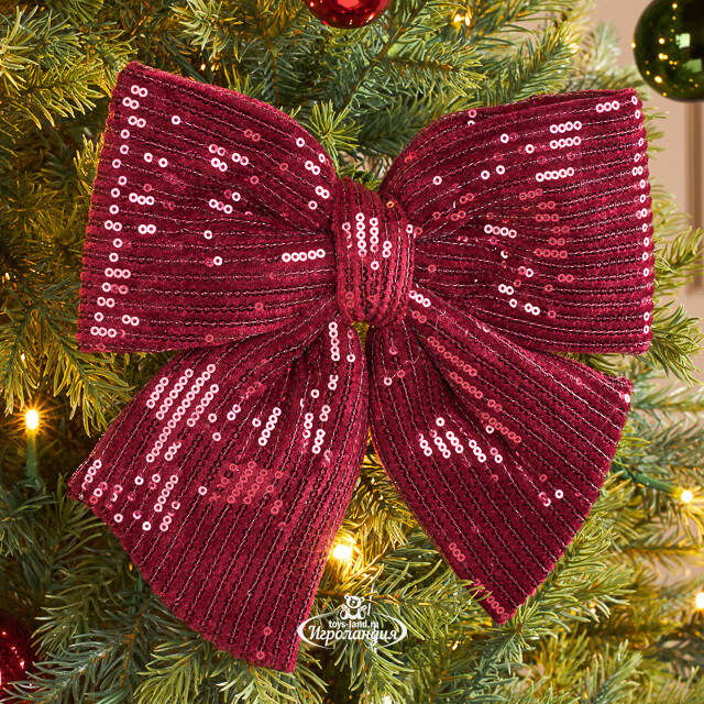 Декоративный бант Splendente 25*21 см, красный Koopman