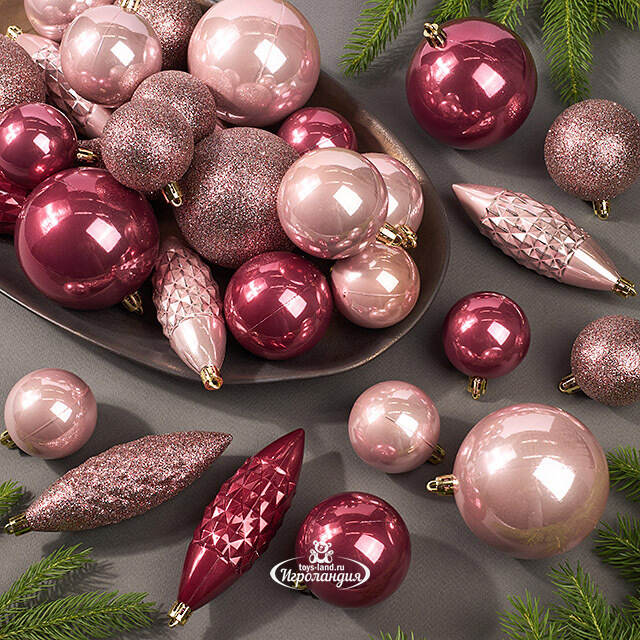 Набор пластиковых шаров Charmic - Ягодная Карамель 5-12 см, 31 шт Koopman