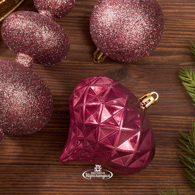 Набор пластиковых шаров с верхушкой Сен-Дени - Ягодная Карамель, 19 шт Koopman