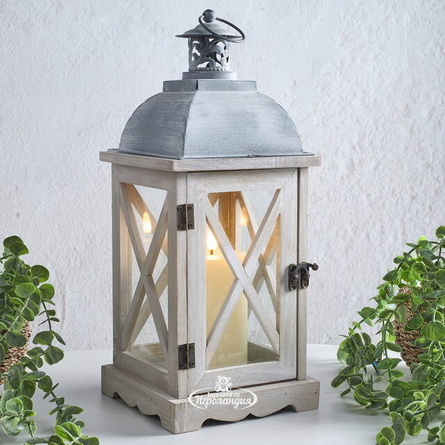 Подсвечник фонарь Розелли 41*16 см белый Koopman