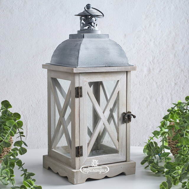 Подсвечник фонарь Розелли 41*16 см белый Koopman