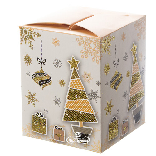 Подарочная коробка с ручками Magic Christmas - Золотая Ёлочка 20*10 см Due Esse Christmas