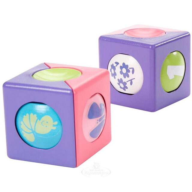 Развивающая игрушка Волшебные кубики, 4 шт, сиренево-розовый Fisher Price (Фишер Прайс)