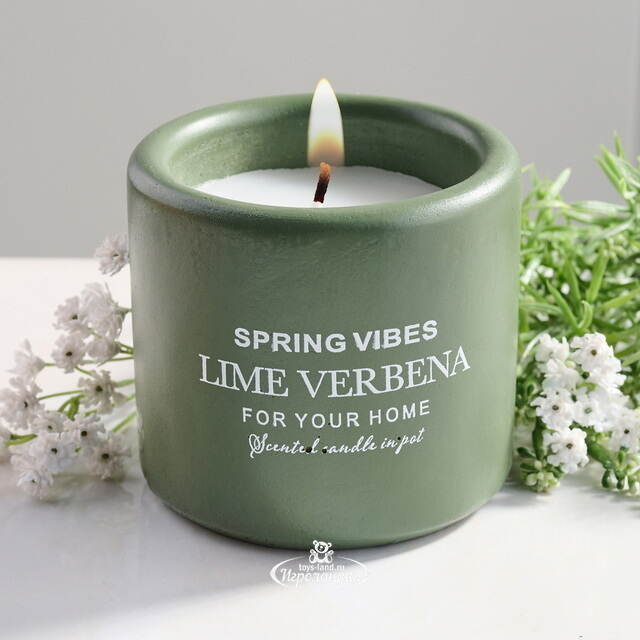 Ароматическая свеча в стакане Relaxation - Лайм и Вербена 8 см Koopman