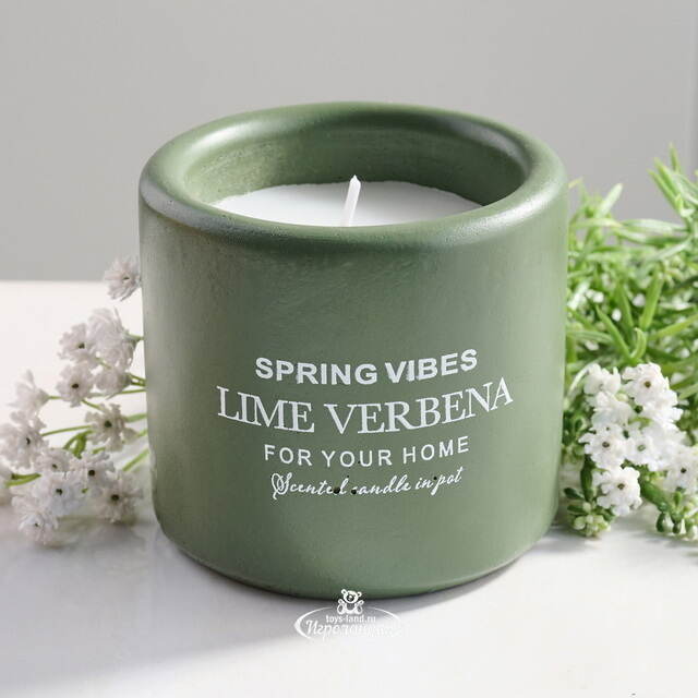 Ароматическая свеча в стакане Relaxation - Лайм и Вербена 8 см Koopman