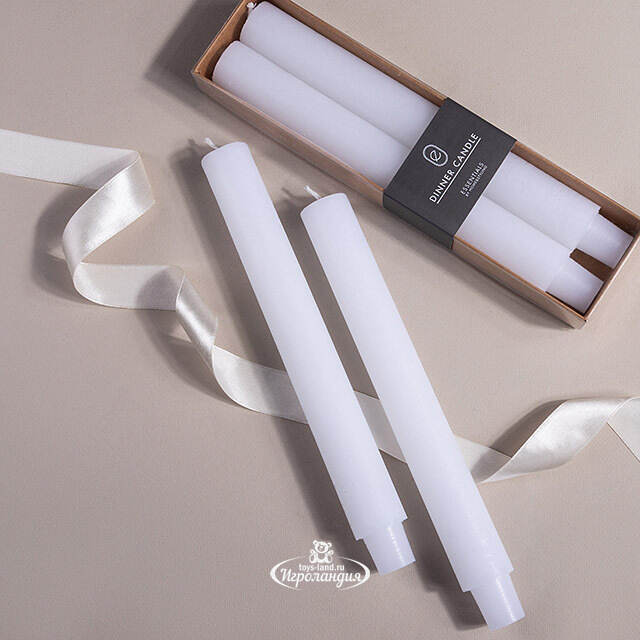 Столовые свечи Jennifer 25 см, 2 шт, белые Koopman