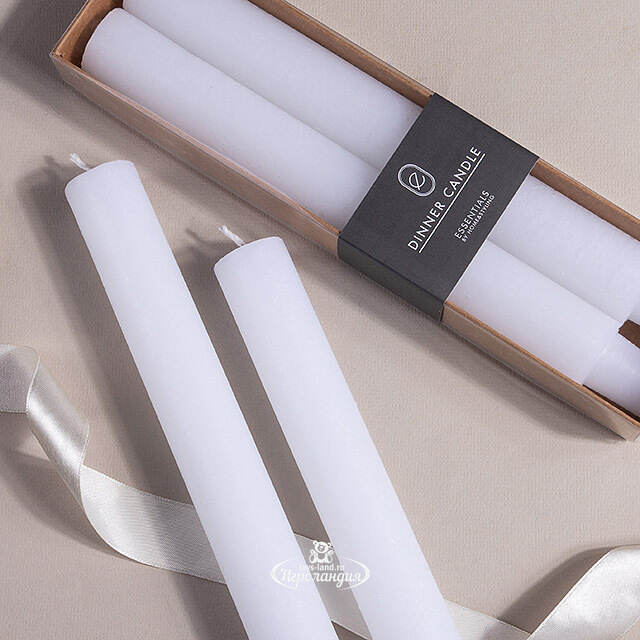 Столовые свечи Jennifer 25 см, 2 шт, белые Koopman