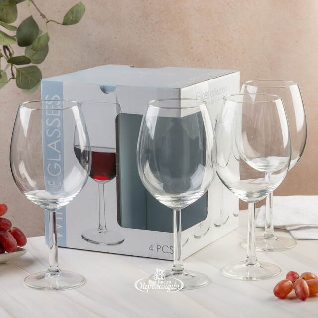 Набор бокалов для красного вина Moscato 21 см, 4 шт, 580 мл Koopman