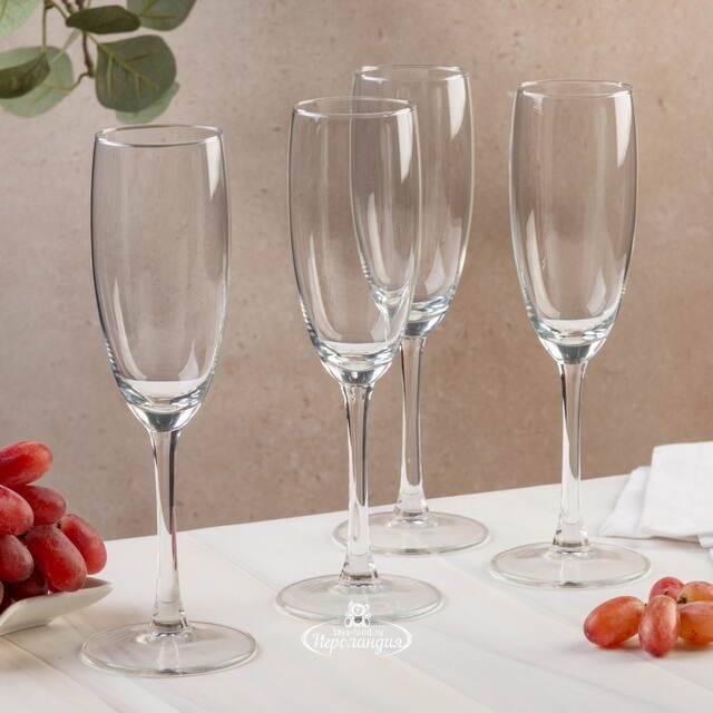 Набор бокалов для шампанского Moscato 4 шт, 180 мл, стекло Koopman