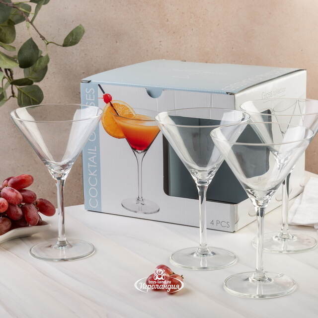 Набор бокалов для мартини Moscato 4 шт, 260 мл, стекло Koopman
