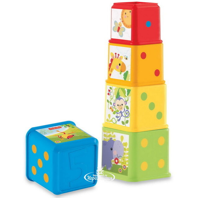 Развивающая игра Складывающиеся стаканчики - Веселые животные Fisher Price