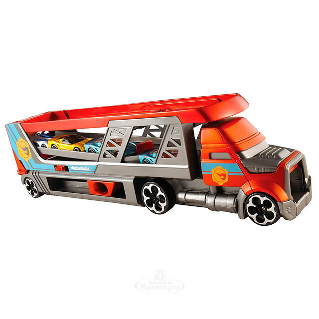 Автовоз - пускатель Hot Wheels 51*13*9 см 3 машинки Mattel