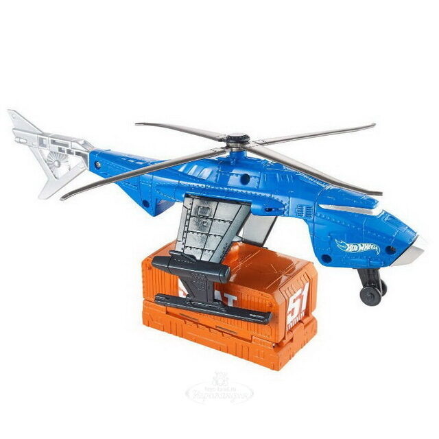 Игровой набор Грузовой вертолет с контейнером и машинкой (Hot Wheels) Mattel