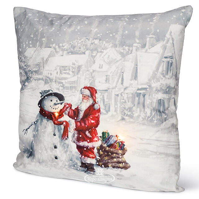 Новогодняя подушка с лампочками Arctic Story: Best Friends 45*45 см, на батарейках Peha (Пеха)
