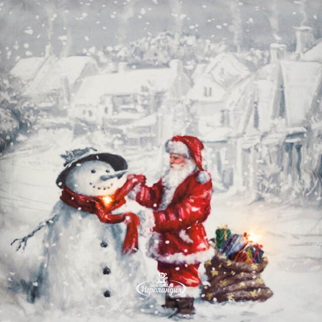 Новогодняя подушка с лампочками Arctic Story: Best Friends 45*45 см, на батарейках Peha (Пеха)