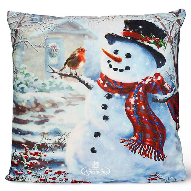 Новогодняя подушка с лампочками Xmas in Central Park 45*45 см, на батарейках Peha (Пеха)