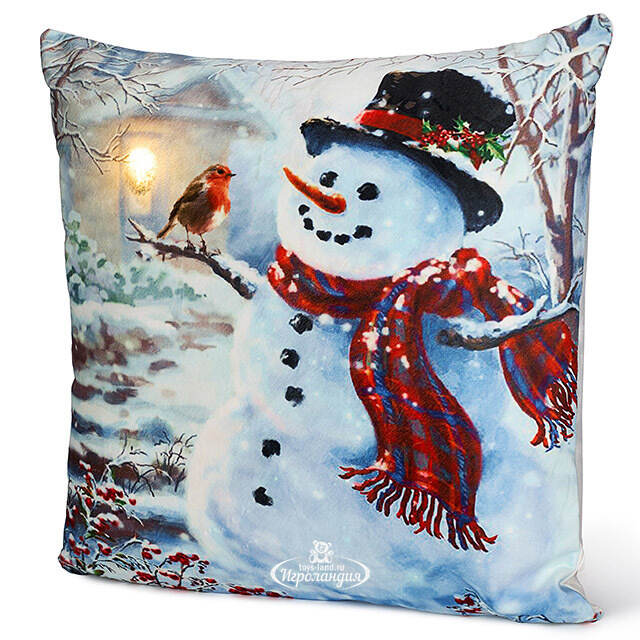 Новогодняя подушка с лампочками Xmas in Central Park 45*45 см, на батарейках Peha (Пеха)