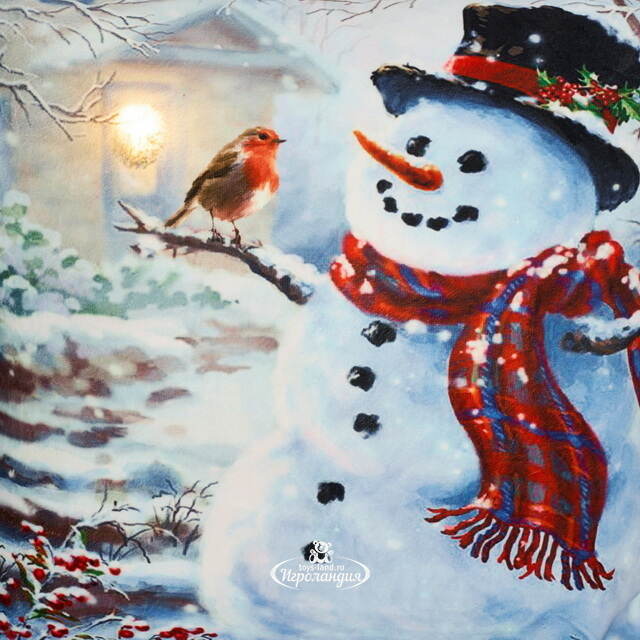 Новогодняя подушка с лампочками Xmas in Central Park 45*45 см, на батарейках Peha (Пеха)