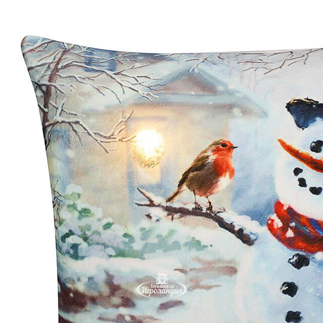 Новогодняя подушка с лампочками Xmas in Central Park 45*45 см, на батарейках Peha (Пеха)