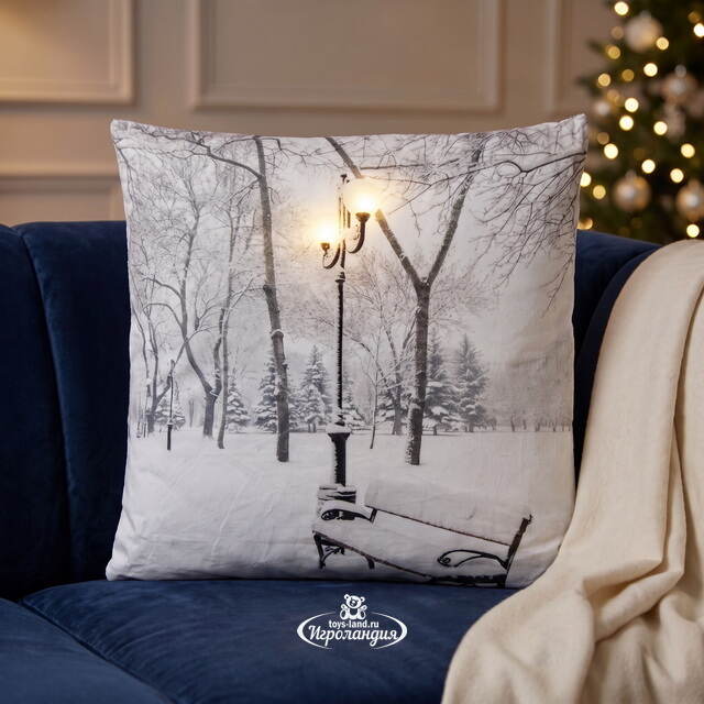Декоративная подушка с лампочками Winter Alley 45*45 см, на батарейках Peha (Пеха)