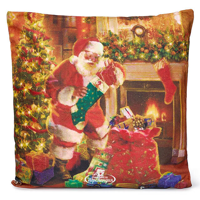Новогодняя подушка с лампочками Christmas Eve 45*45 см, на батарейках Peha (Пеха)