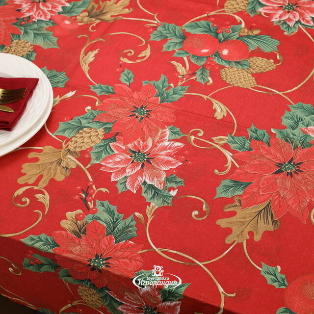 Новогодняя скатерть Сказочные Цветы 180*130 см Koopman