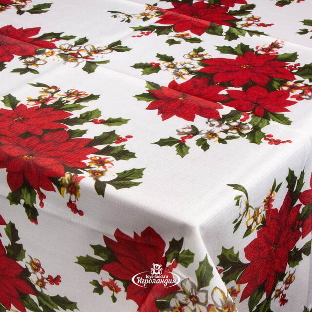 Новогодняя скатерть Магические Пуансеттии 180*130 см Koopman