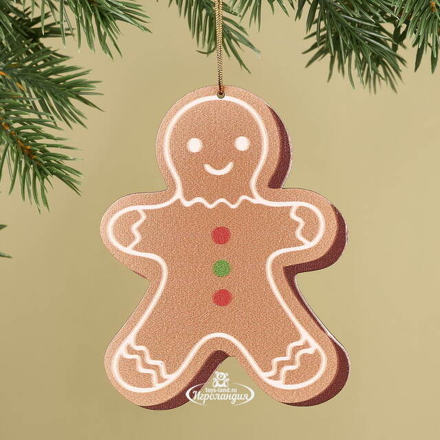 Деревянная елочная игрушка Пряничек - Пряничные Истории 10 см МанузинЪ