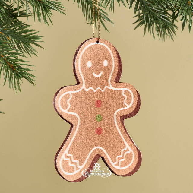 Деревянная елочная игрушка Пряничек - Пряничные Истории 10 см МанузинЪ