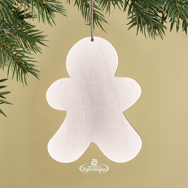 Деревянная елочная игрушка Пряничек - Пряничные Истории 10 см МанузинЪ