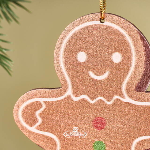 Деревянная елочная игрушка Пряничек - Пряничные Истории 10 см МанузинЪ