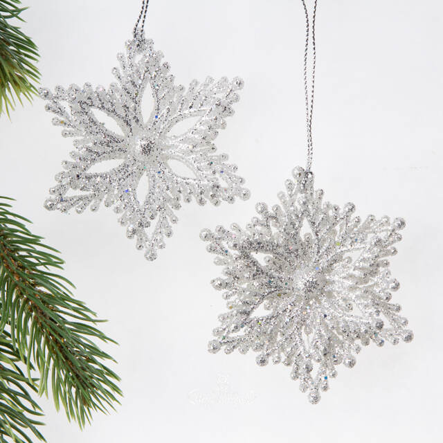 Набор елочных игрушек Silver Maeglin 8 см, 2 шт, подвеска Kurts Adler