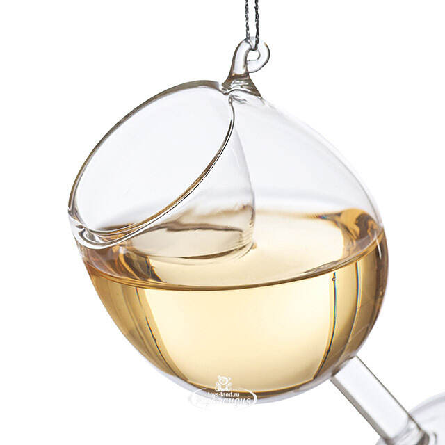 Стеклянная елочная игрушка Бокал Вина - Pinot Grigio 10 см, подвеска Kurts Adler