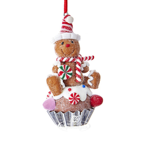 Елочная игрушка Пряничный человечек - Christmas Cupcake 9 см, подвеска Kurts Adler