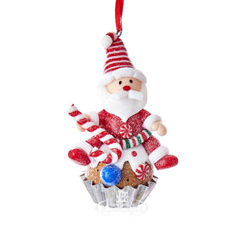 Елочная игрушка Санта Клаус - Christmas Cupcake 9 см, подвеска Kurts Adler