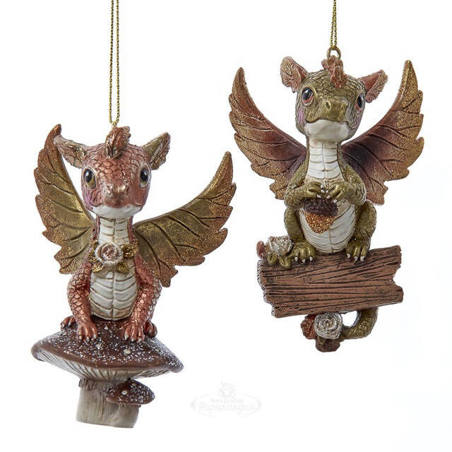 Елочная игрушка Дракончик Имеральд 9 см Kurts Adler (Куртс Адлер)