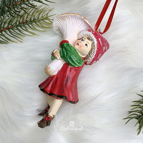 Елочная игрушка Девочка Лисса - Mushroom Elves 10 см, подвеска Goodwill